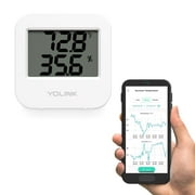 YoLink Smart Wireless Temperature & Humidity Sensor, Wide Temp Range for Freezer, Fridge, Green House, Pet Cage, App Alerts, Emails, Text/SMS alerts- Hub Required