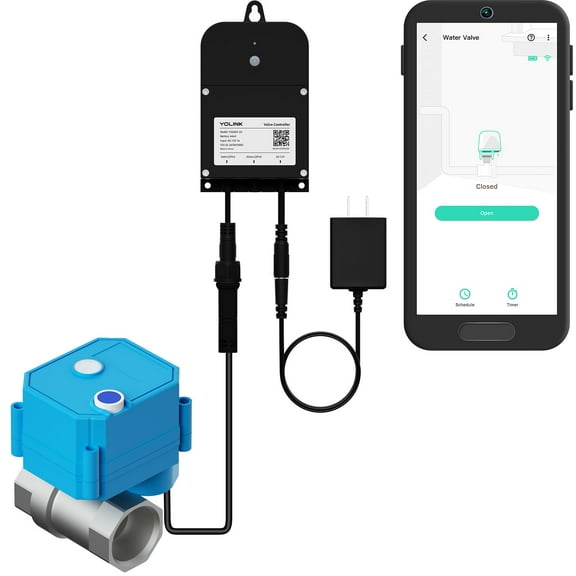 YoLink Wireless Smart Valve Control Kit, 1/2" Stainless Steel Motorized Valve, Wireless Valve Controller 2