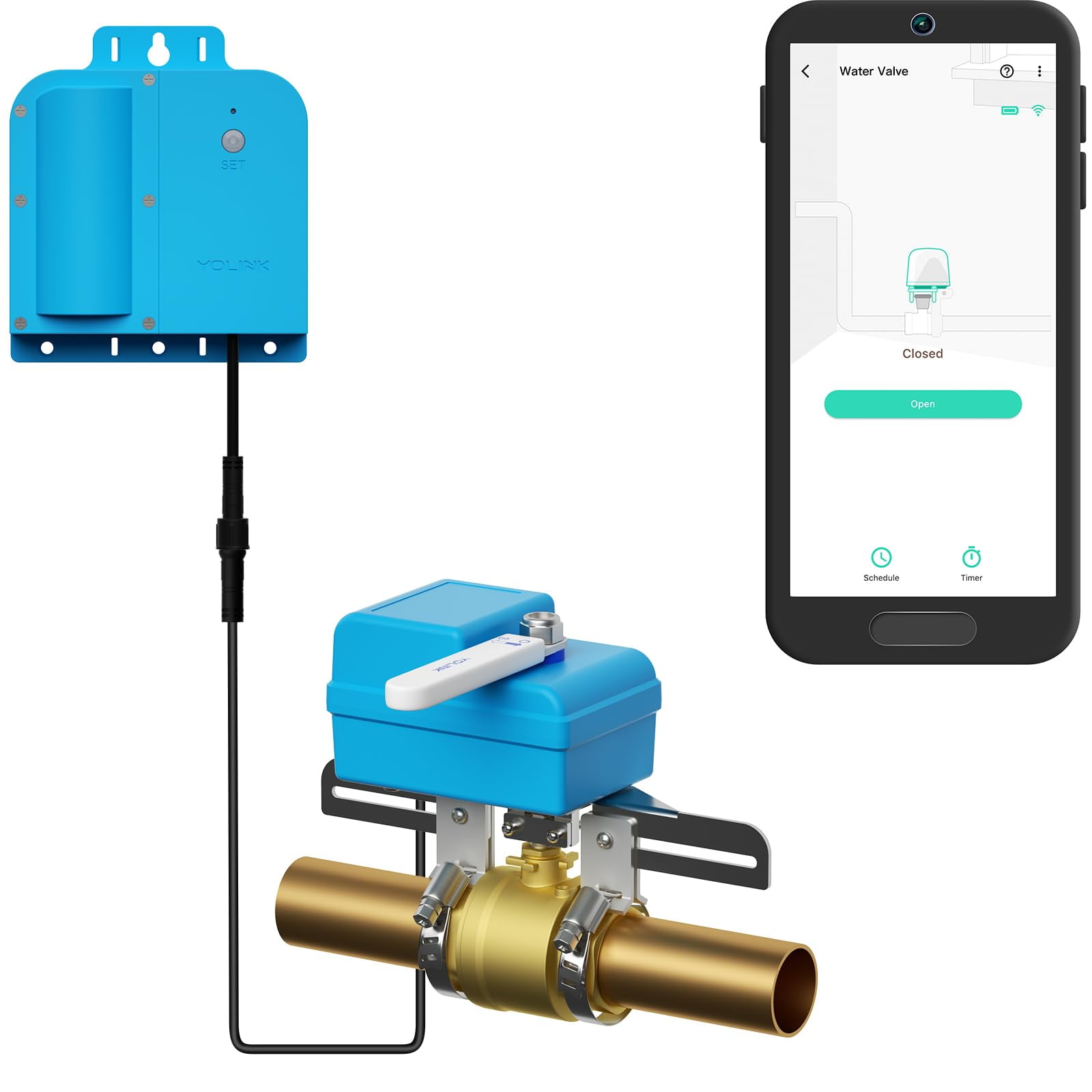 YoLink X3 version Smart Water Valve Controller, with Valve Operator ...