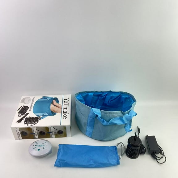 YoTmake Portable foot baths,Ionic Detox Foot Bath SPA Machine, Ionic Cleanse Detox Foot Bath Spa Machine, Ionic Foot Bath Detox Machine with Blue Bucket