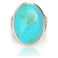 thumbnail image 1 of YoTreasure 18x24 MM .925 Sterling Silver Mohave Turquoise Solitaire Ring, 1 of 6