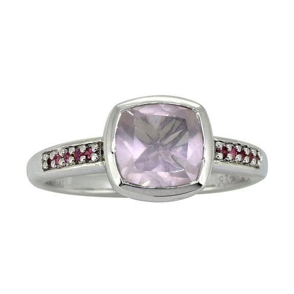 YoTreasure 2.90 ct Rose Quartz Tourmaline Solid 925 Sterling Silver Ring