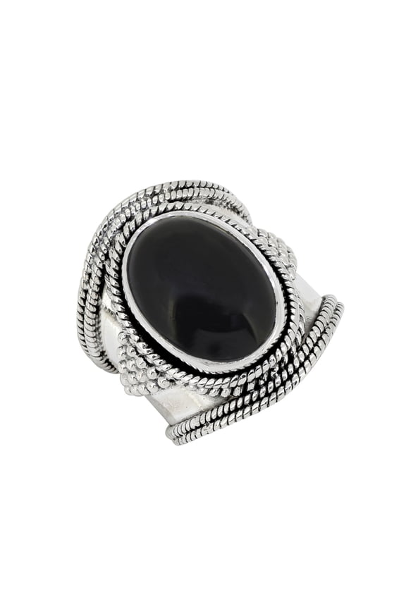 Black Onyx Solid 925 Sterling Silver Gemstone Ring Jewelry