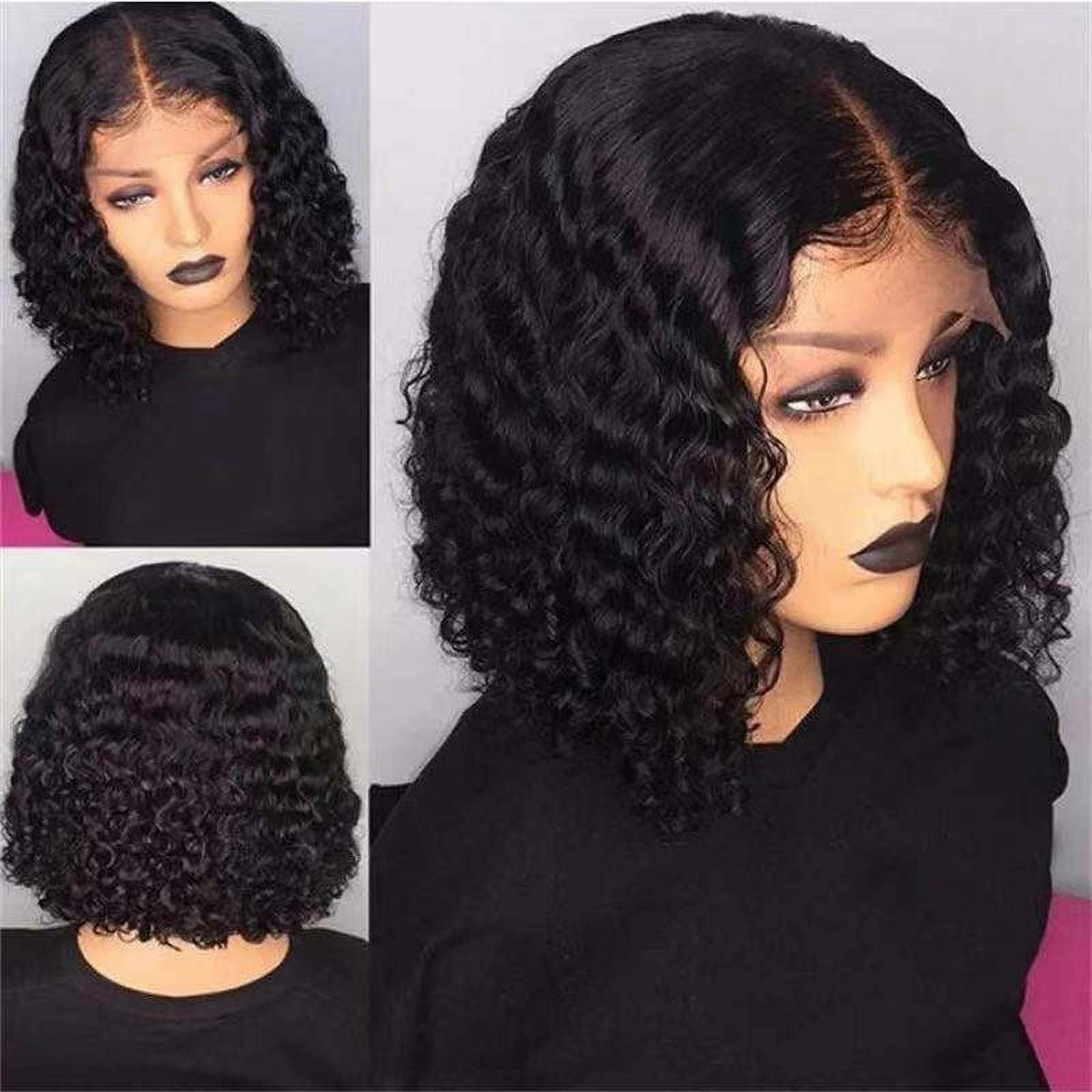 YoWeiPon Wig / Lace Front Wigs Human Hair Afrikanische Rolle Front Mesh Rose Mesh Wrapped