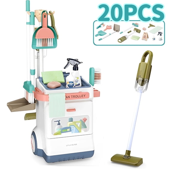 KOPPOP Toddler Toy Cleaning Car, Educational Kids Cleaning Car, Kids Vacuum that Really Works,Gift for Age 3+