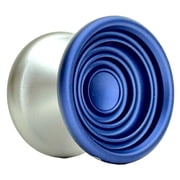YoYoFactory Bullseye Yo-Yo - Mono-Metal Fingerspin YoYo Silver Navy Half Swap