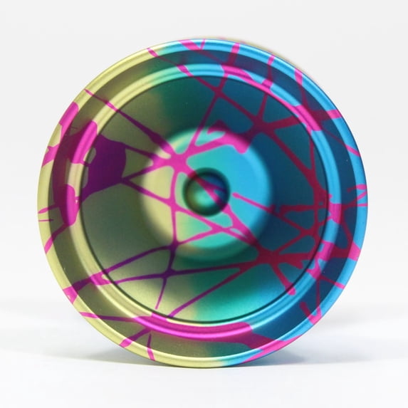 YoYoFactory Mega Monster Yo-Yo - Super Wide YoYo (Crazy Gum Blue Yellow Pink)
