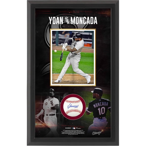 Yoan Moncada Chicago White Sox Framed Autographed 25.5" x 16.25" Baseball Shadowbox Collage - Fanatics Authentic Certified
