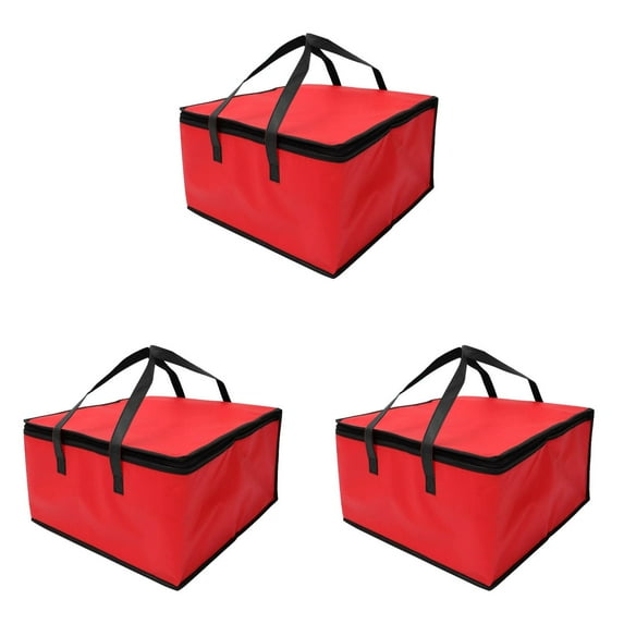 Yoaney 3PC Insulated Food Bag Insulated Pizza Bags Grocery Shopping Bags Thermal Tote Cooler Keep Food Warm Catering Bags for Seafood Cake Hot Food