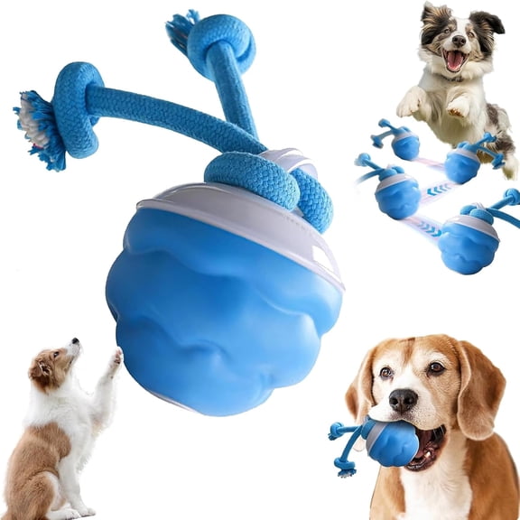 2026 Upgrade Smart Jumping Ball for Dogs, Chew-Proof Interactive Indestructible Waggle Ball Toy with Touch and Motion Activated That Moves on Its Own for Indoor/Outdoor Play