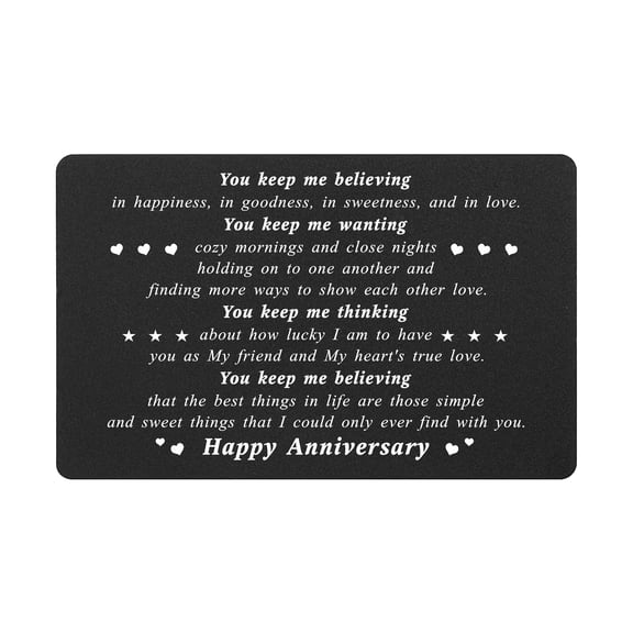 Yobent Anniversary Gifts for Men, Happy Anniversary Wallet Card, Anniversary Gifts for Him