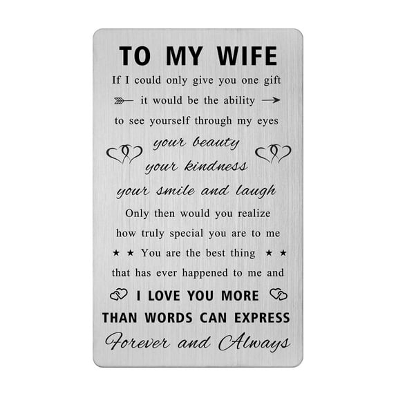 Yobent Anniversary Valentines Gifts for Wife, Wife Birthday Wallet Card