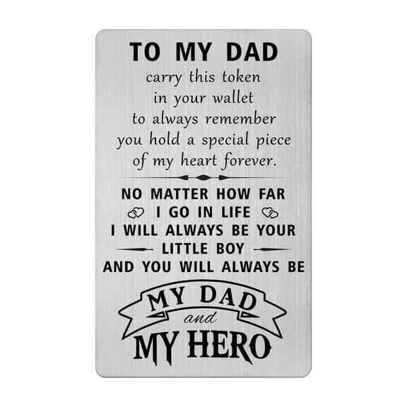 Yobent Fathers Day Gifts from Son, Dad Gifts from Son, Dad Christmas Gifts, Dad Birthday Card Engraved with Love Note