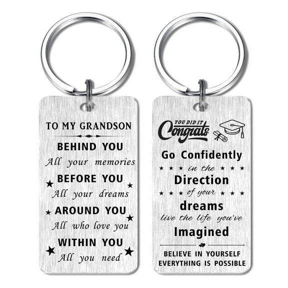 Yobent Grandson Graduation Grandson Gifts Keychain for College High School