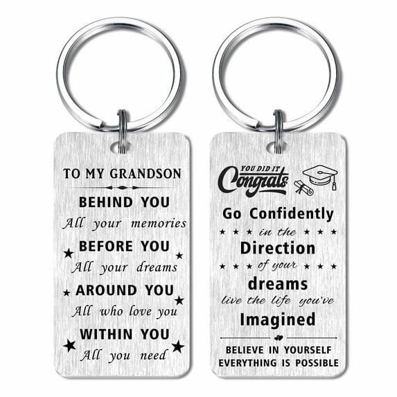 Yobent Grandson Graduation Grandson Gifts Keychain for College High School