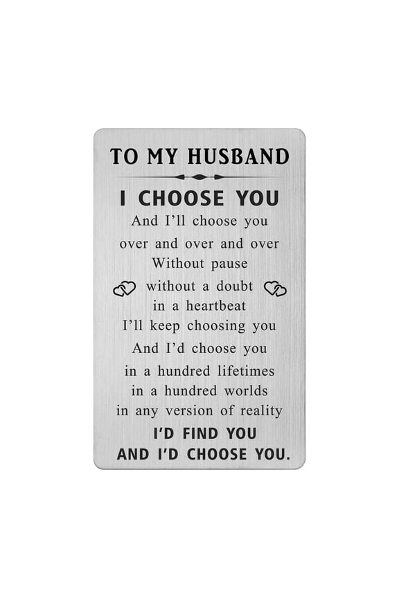 Men's Engraved Husband Gifts Stainless Steel Wallet Card