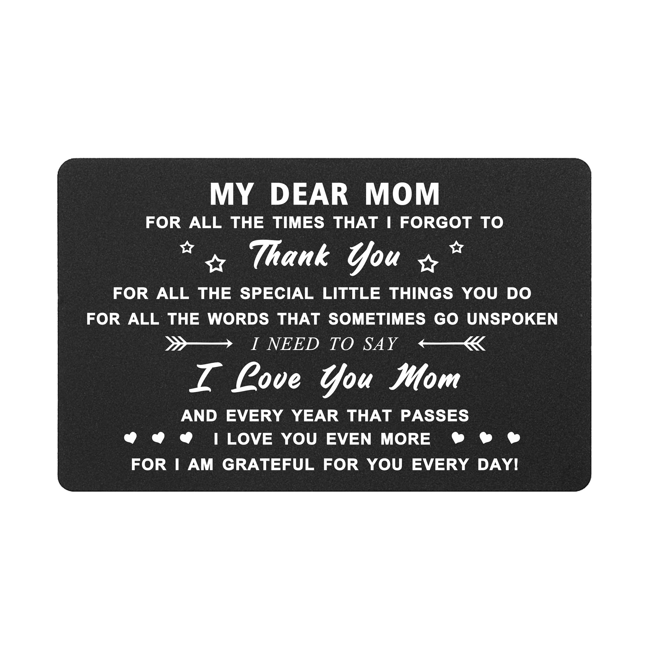 Yobent Mother's Day Gifts, Gifts for Mom Unique for Christmas Valentines, Thank You Mom Metal Card