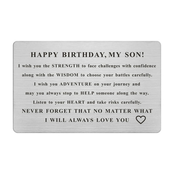 Yobent Son Birthday Card, Unique Happy Birthday Gifts for My Son, Personalized Wallet Card