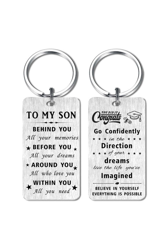 Son Graduation Son Gifts Men Keychain for College High School Boy