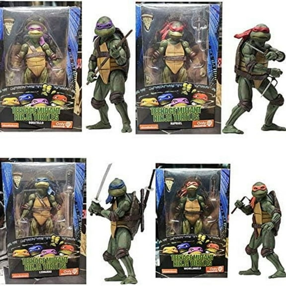 Njube Turtle 1990 Movie Edition TMNT Limited Edition7" ScaleAction Figures(4 Pcs)