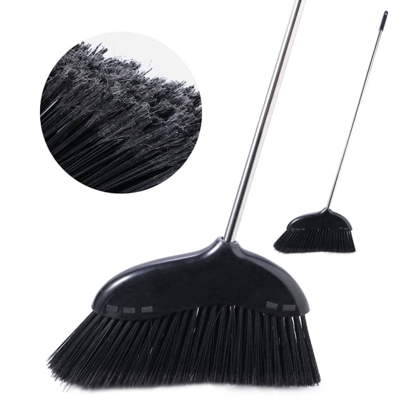 Yocada 56.9 in Heavy Duty Broom Outdoor&Indoor GarageFloor Stiff Bristles Sweeping, Shop Broom Adjustable,1Count,Black