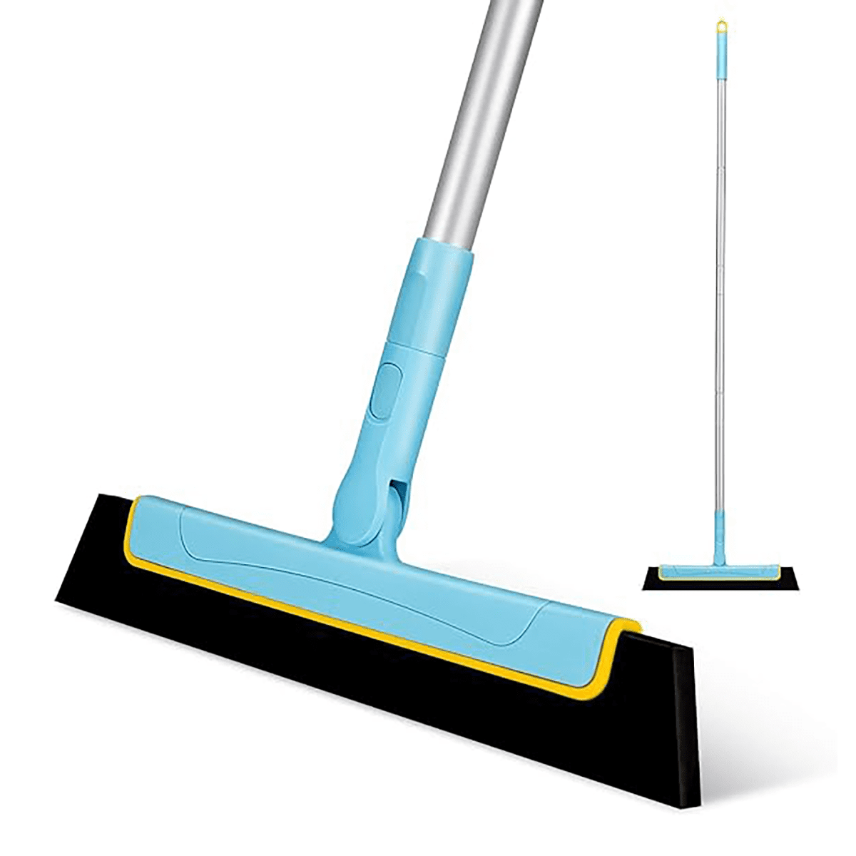 Rubber Floor Squeegee Broom With Handle, Shower Glass Floor Squeegee Broom,  Bathroom Squeegee, Sponge Broom Replaceable Blade Squeegee, Wiper Brush Ef