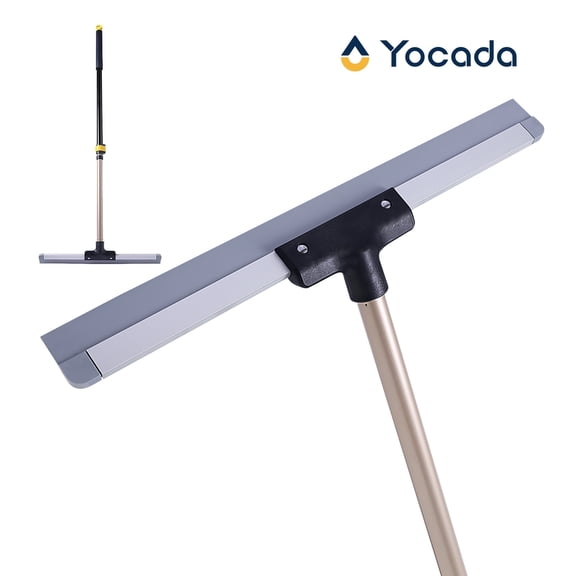 Yocada Floor Squeegee Scrubber with 55" Telescopic Iron Pole Soft Rubber for Tile Floor Window Glass