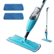 Yocada Spray Mop with Adjustable Iron Pole for Home Office Floor Cleaning Total 2 Mop Pads, Blue
