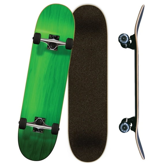 Yocaher Blank 31" x 7.75" Complete Skateboard - Stained Green