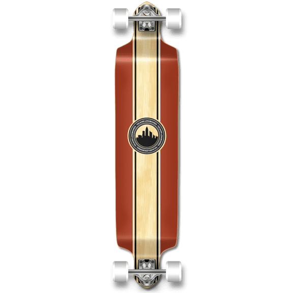 Yocaher Drop Down Crest Burgundy Longboard Complete