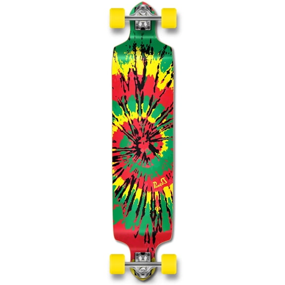 Yocaher Drop Down Tiedye Rasta Longboard Complete