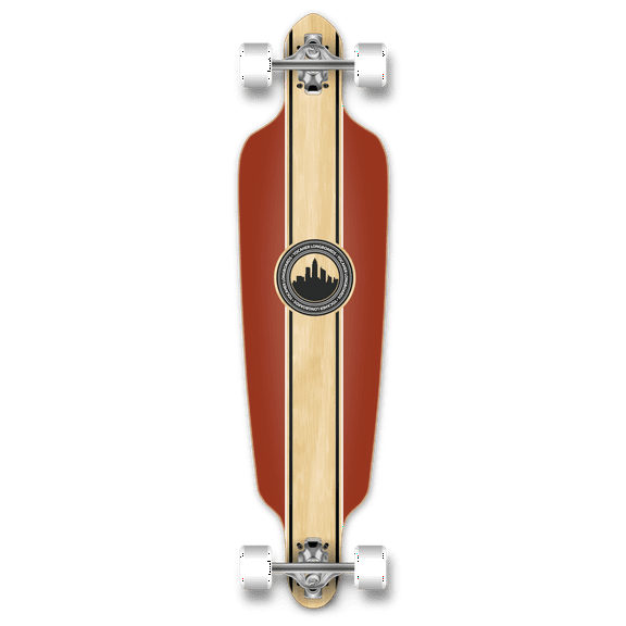 Yocaher Drop Through Crest Burgundy Longboard Complete