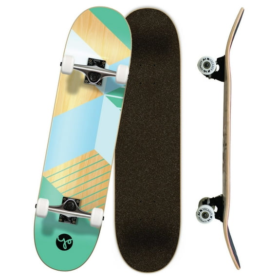 Yocaher Graphic Complete 31" x 7.75" Skateboard - Geometric Green