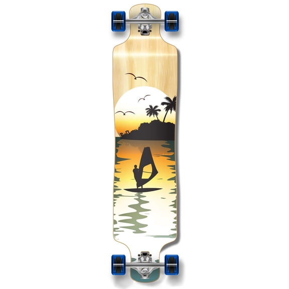 Yocaher Graphic Series Complete Lowrider Skateboards Longboard w/Black Widow Premium 80A Grip Tape Aluminum Truck ABEC7 Bearing 70mm Skateboard Wheels Complete - Lowrider - 05 - New York