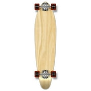 Yocaher Kicktail Longboard Complete with ABEC-9 Chrome Bearings - Natural Maple