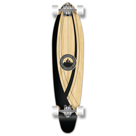 Yocaher Kicktail Crest Onyx Longboard Complete