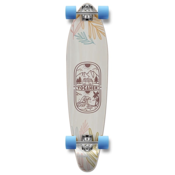 Yocaher Kicktail Longboard Complete - Adventure Colored