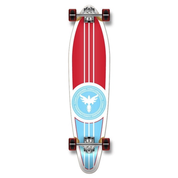 Yocaher Kicktail Patriot Longboard Complete