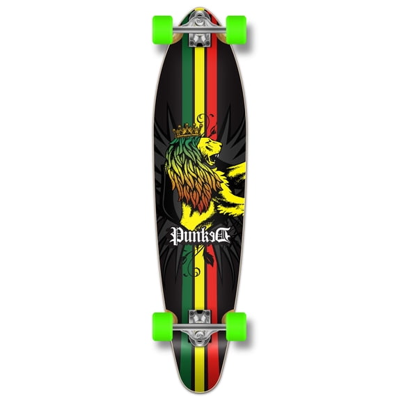 Yocaher Kicktail Rasta Longboard Complete