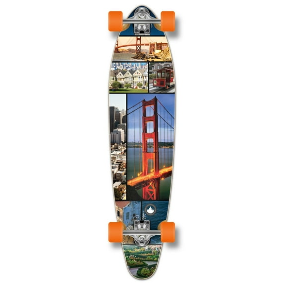 Yocaher Kicktail San Francisco Longboard Complete