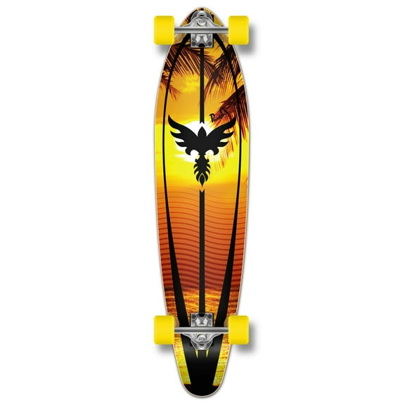 Yocaher Kicktail Sunset Longboard Complete