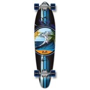 Yocaher Longboard Skateboard complete Kicktail Cruiser 40" x 10" w/Premium Black grip tape, heavy duty Aluminum Alloy truck, 71mm longboard Wheels -Wave