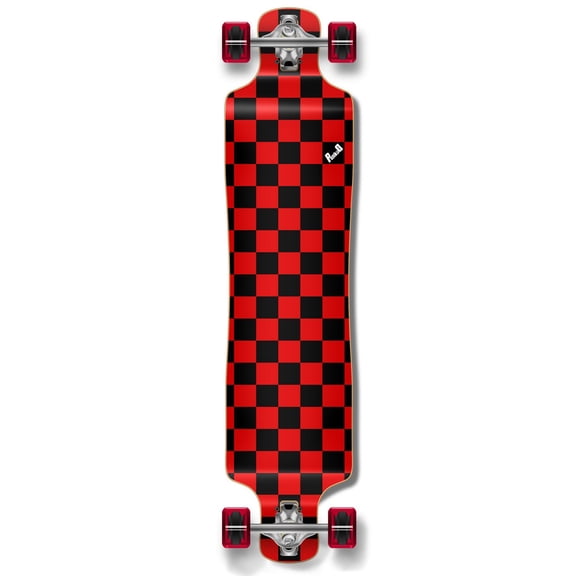 Yocaher Lowrider Longboard Complete - Checker Red