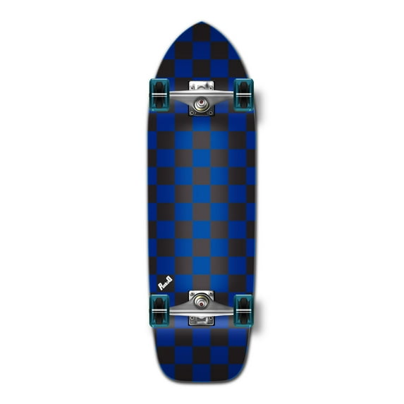 Yocaher Old School Longboard Complete - Checker Blue