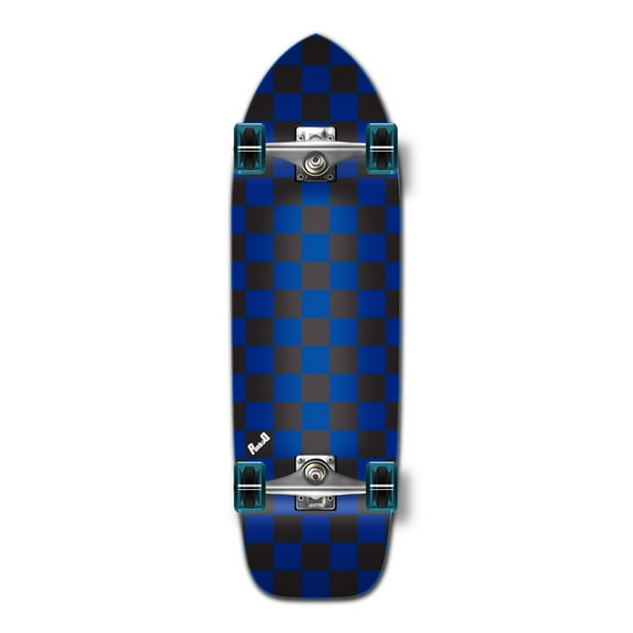 Yocaher Old School Longboard Complete - Checker Blue