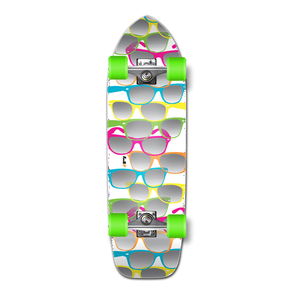 Yocaher Old School Longboard Complete - Shades White