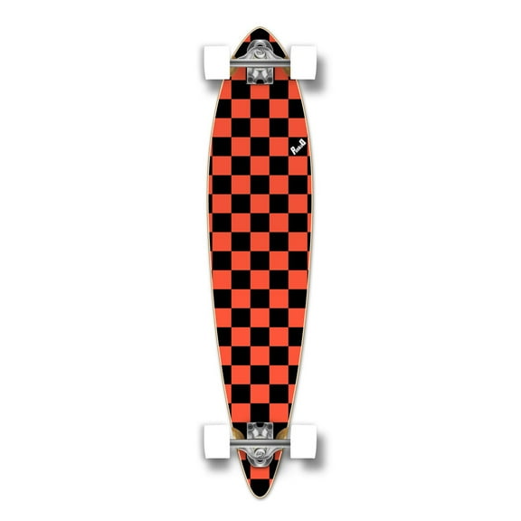 Yocaher Pintail Longboard Complete Checker Orange