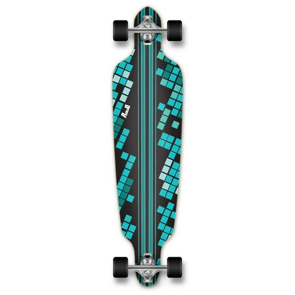 Yocaher Punked Drop Through Black Digital Wave Longboard Complete