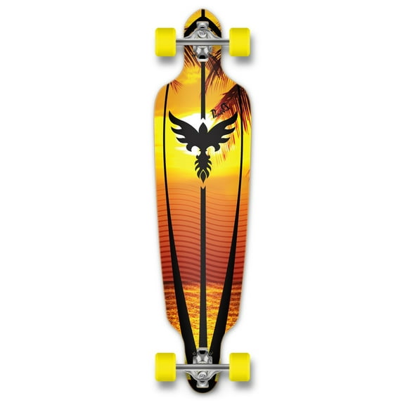 Yocaher Punked Drop Through Sunset Longboard Complete