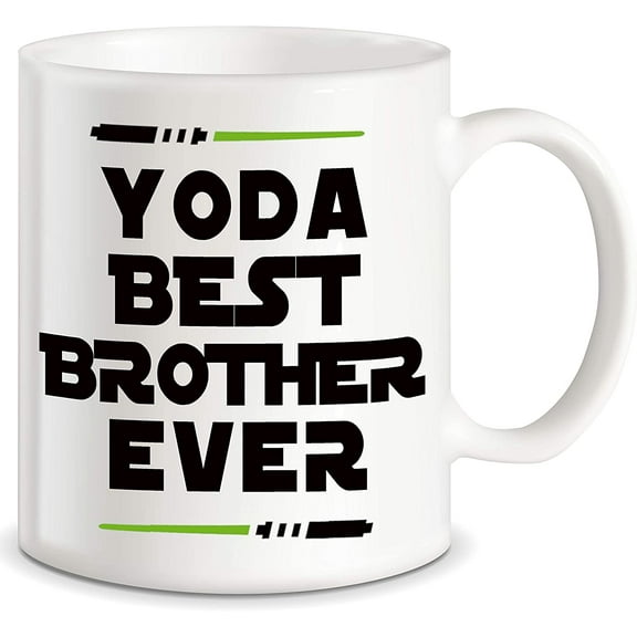 Yoda Best Brother Brother Funny Brother Coffee Mug Gag Gift Graduation Gifts for Brother from Sister Mom Dad Friend for Brother for Christmas Birthday Fun Cup For Bro Men Him Guy